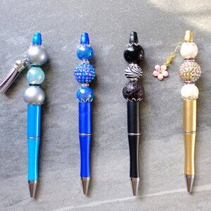Beautiful Trending Beaded Pens, Handmade, ball point, charms, beads, journaling